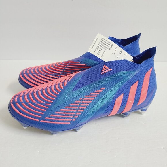 NEW Adidas Predator Edge+ SG Soccer Cleats H02916 Size 10 Blue - Picture 1 of 7